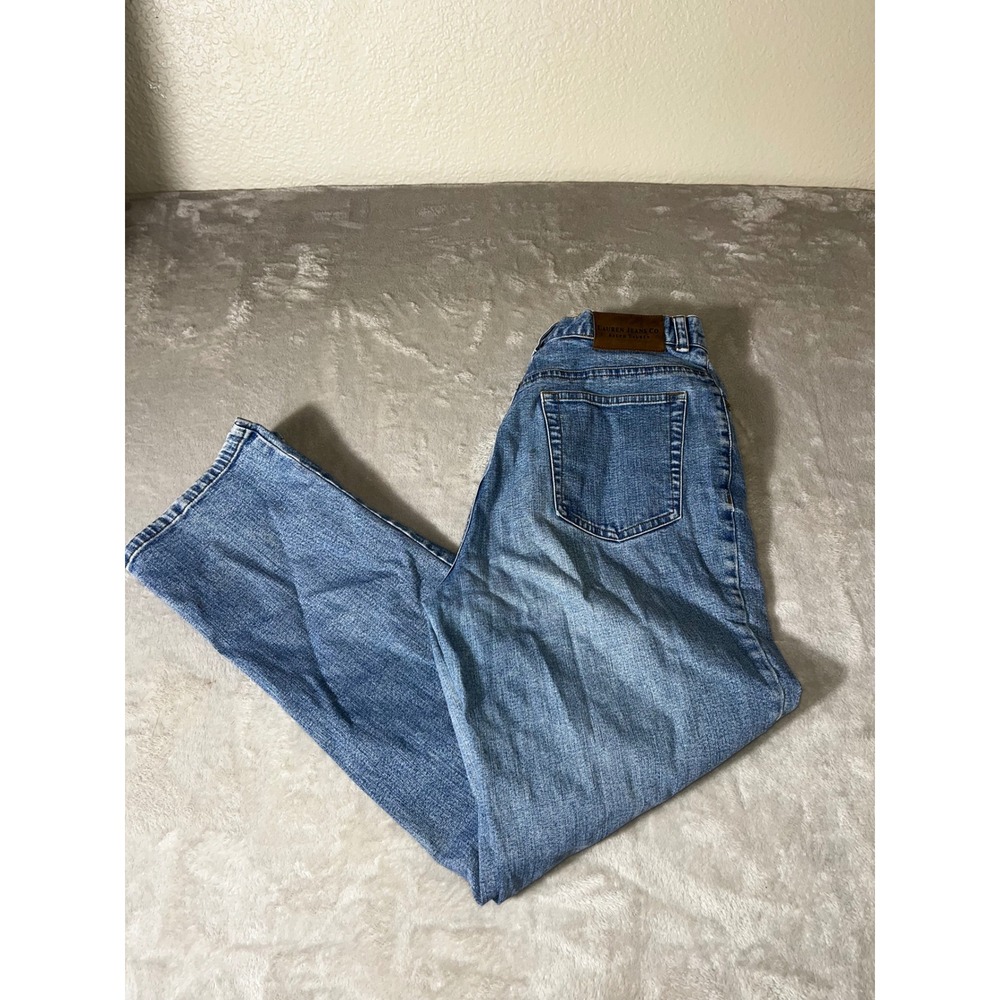 Lauren Ralph Lauren Jeans Co Womens 12P Medium Wash Straight Leg Denim Petite